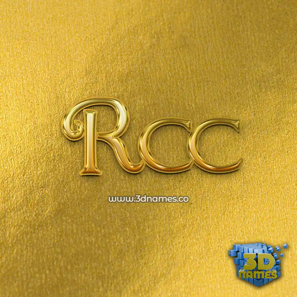 rcc in All Gold style - 3D name wallpaper