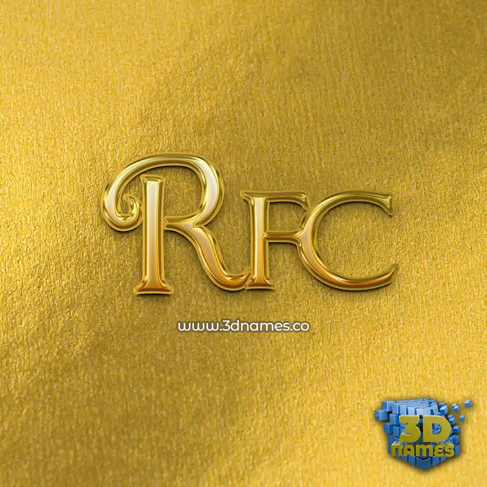 rfc in All Gold style - 3D name wallpaper
