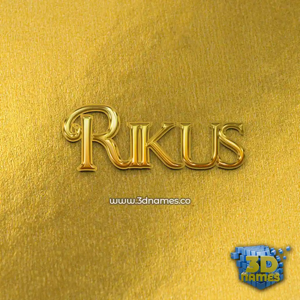 rikus in All Gold style - 3D name wallpaper