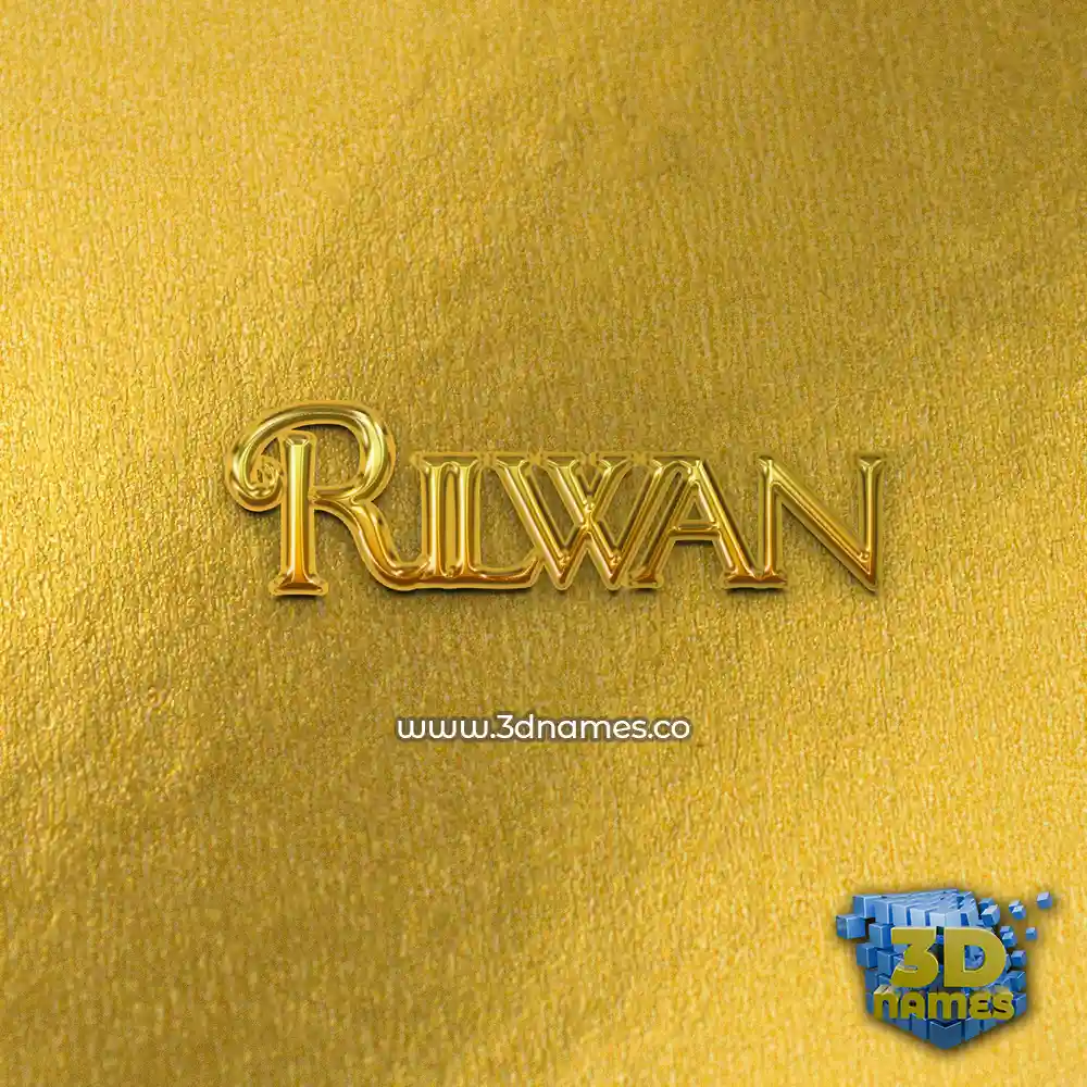 rilwan in All Gold style - 3D name wallpaper rilwan in All Gold style - 3D name wallpaper