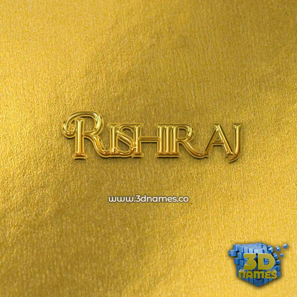 rishiraj in All Gold style - 3D name wallpaper