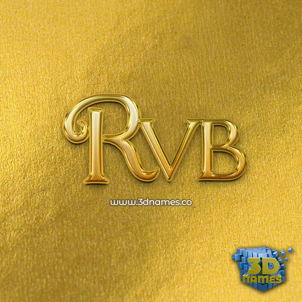 rvb in All Gold style - 3D name wallpaper rvb in All Gold style - 3D name wallpaper