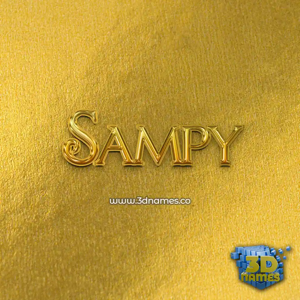 sampy in All Gold style - 3D name wallpaper