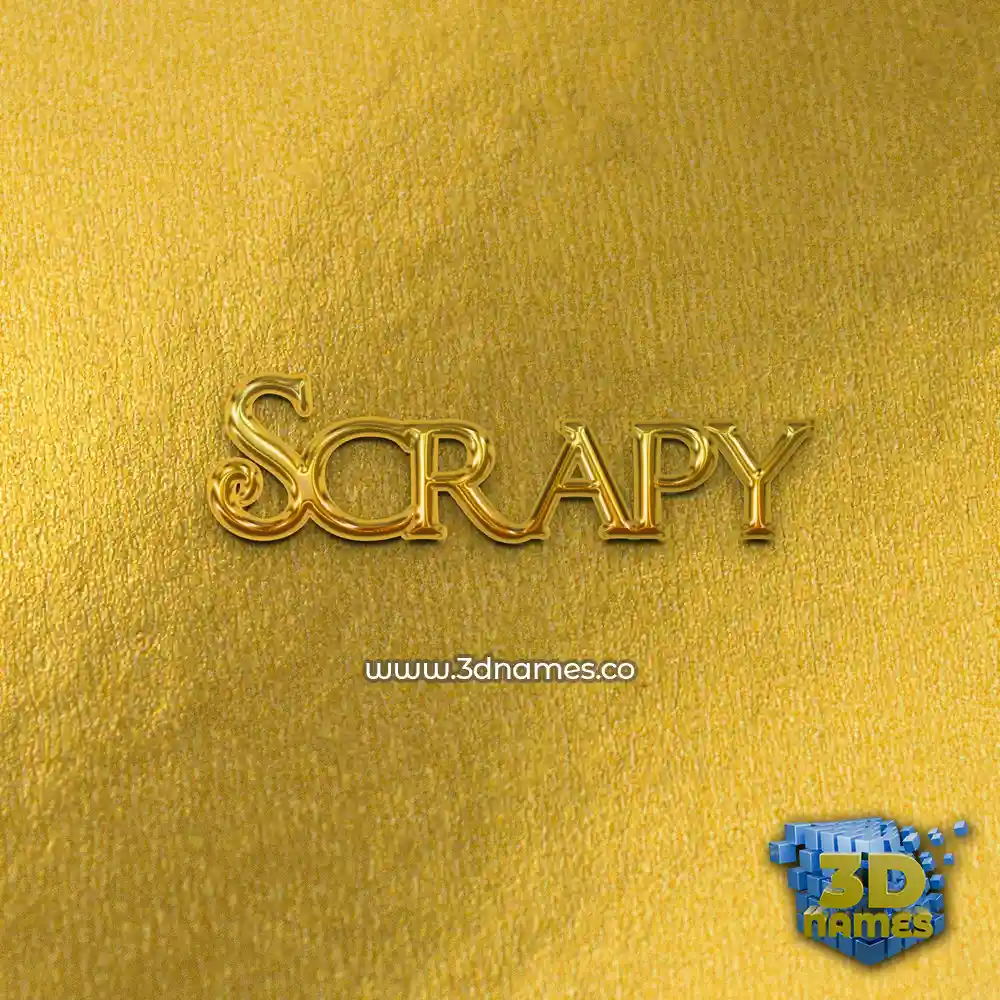 scrapy in All Gold style - 3D name wallpaper