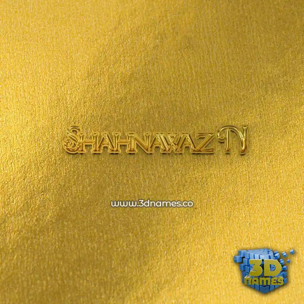 shahnawaz n in All Gold style - 3D name wallpaper