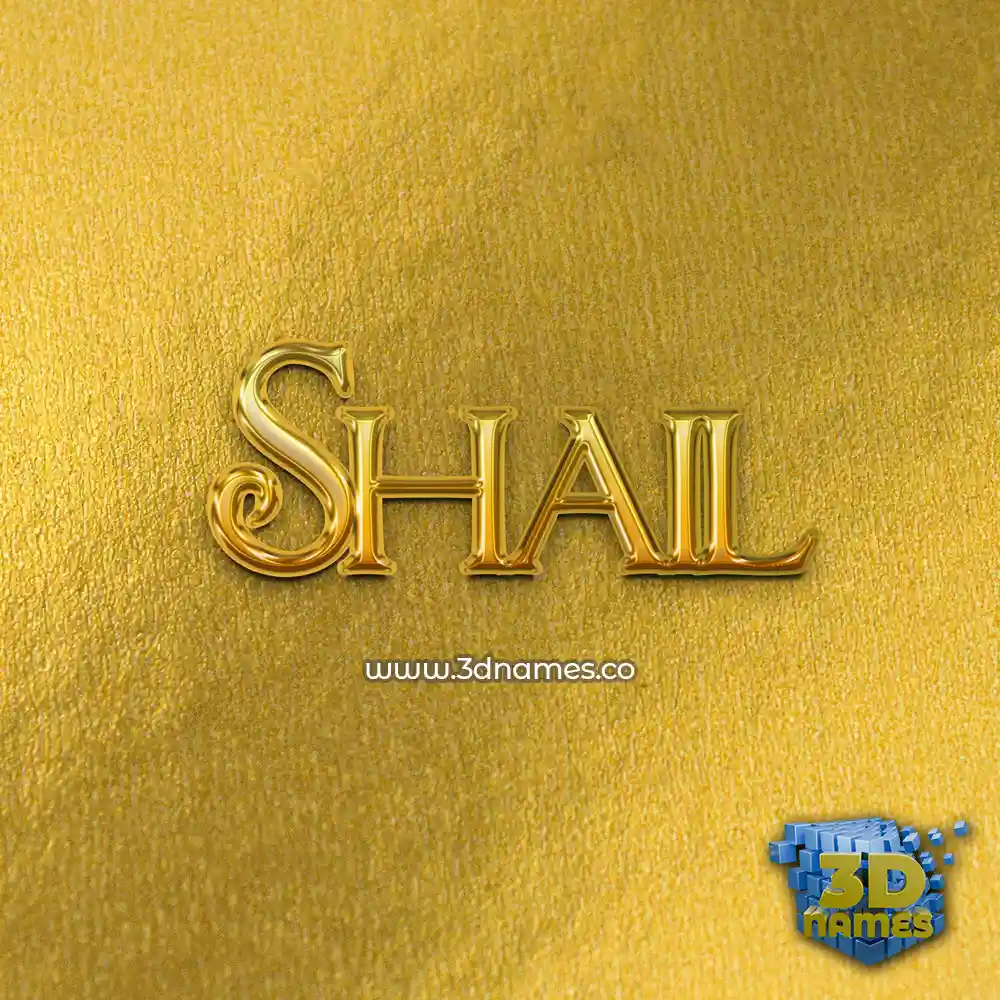 shail in All Gold style - 3D name wallpaper