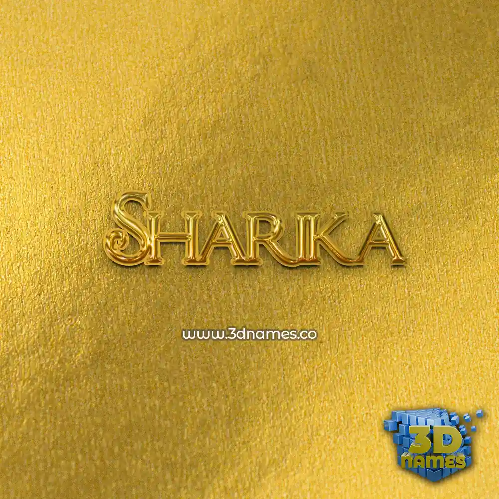 sharika in All Gold style - 3D name wallpaper