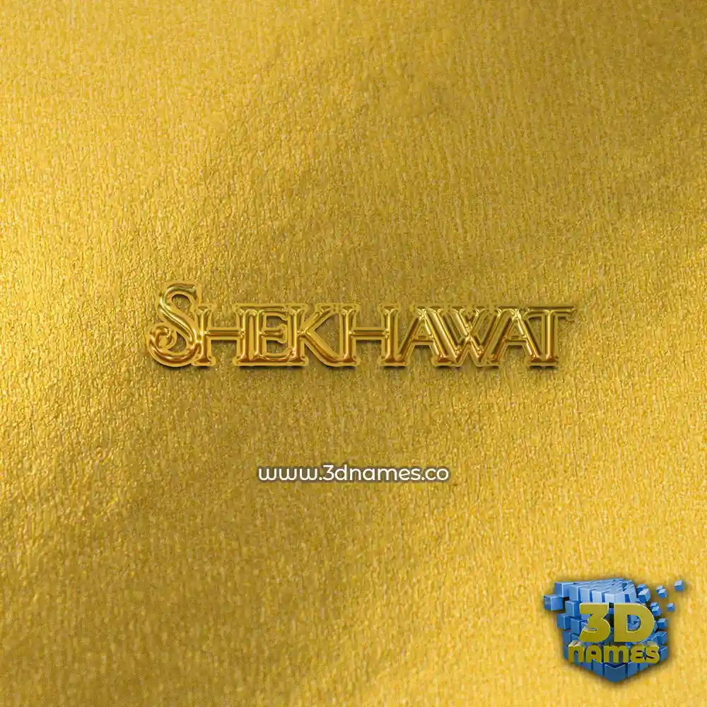shekhawat in All Gold style - 3D name wallpaper