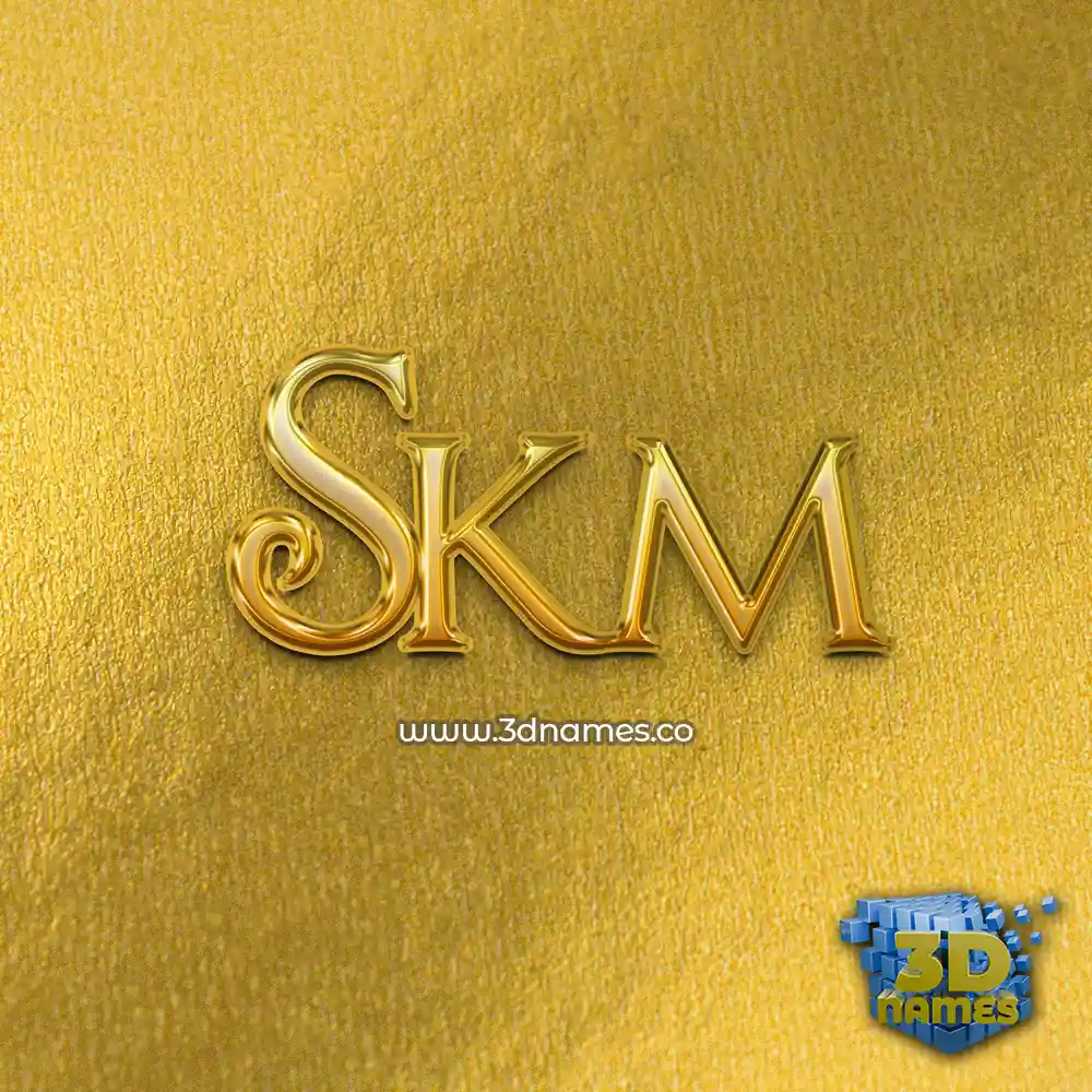 skm in All Gold style - 3D name wallpaper