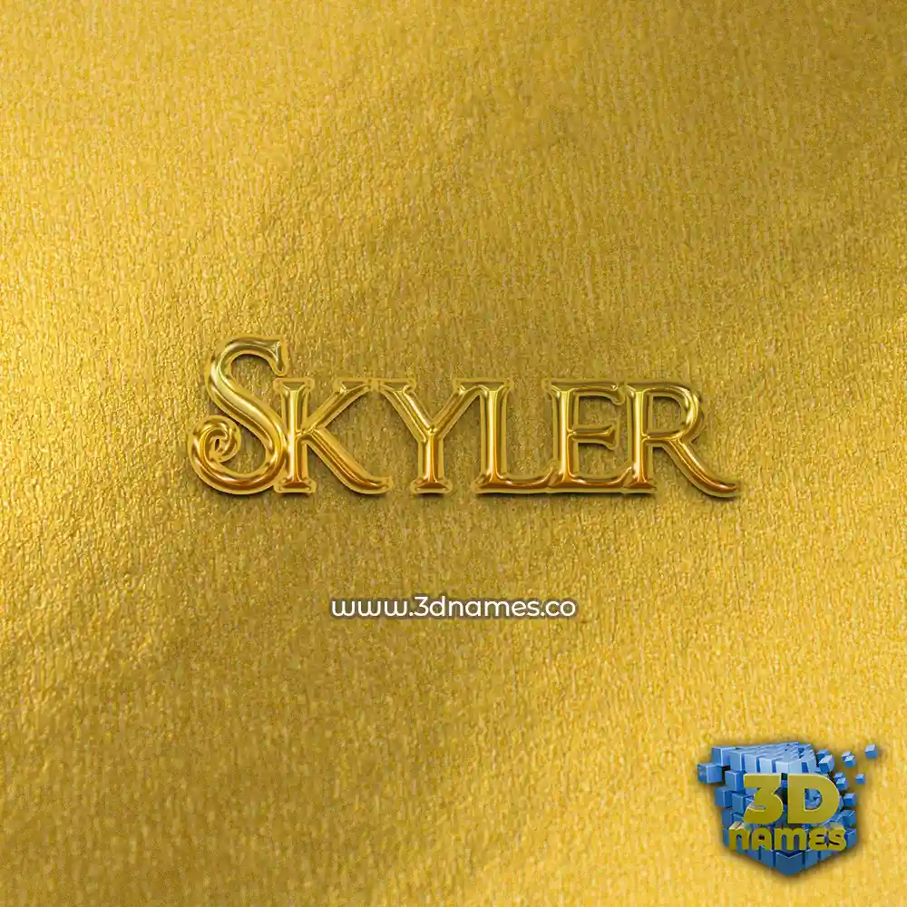 skyler in All Gold style - 3D name wallpaper