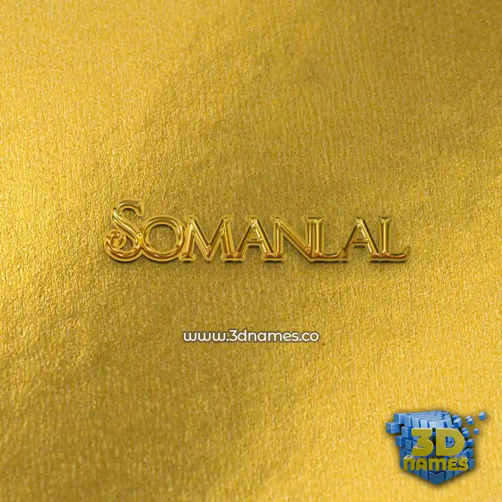 somanlal in All Gold style - 3D name wallpaper