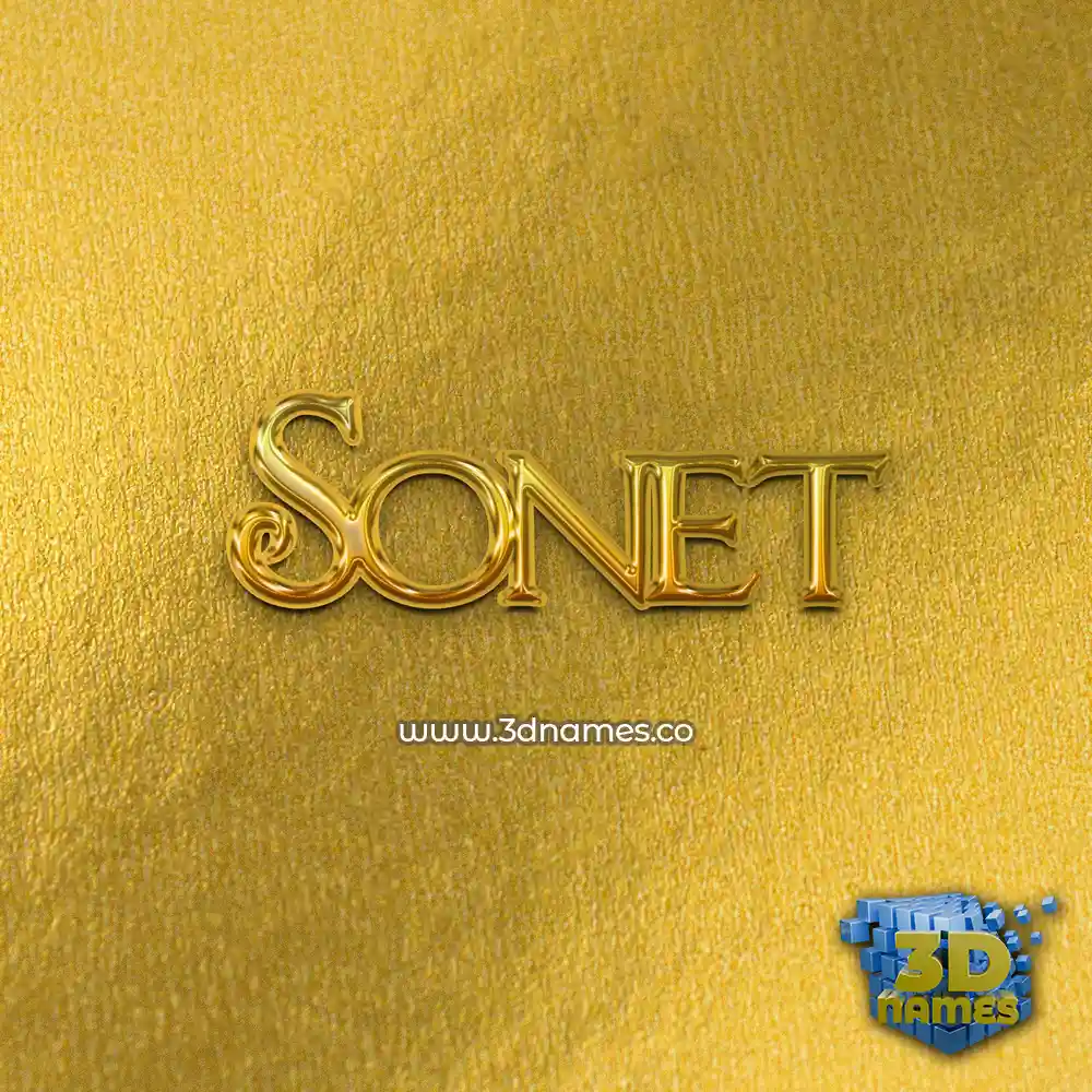 sonet in All Gold style - 3D name wallpaper