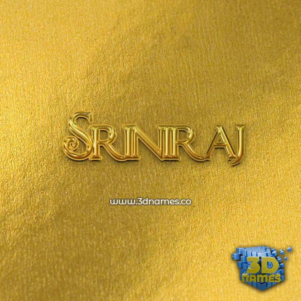 sriniraj in All Gold style - 3D name wallpaper