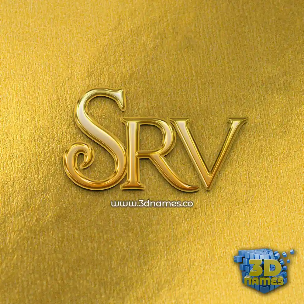 srv in All Gold style - 3D name wallpaper