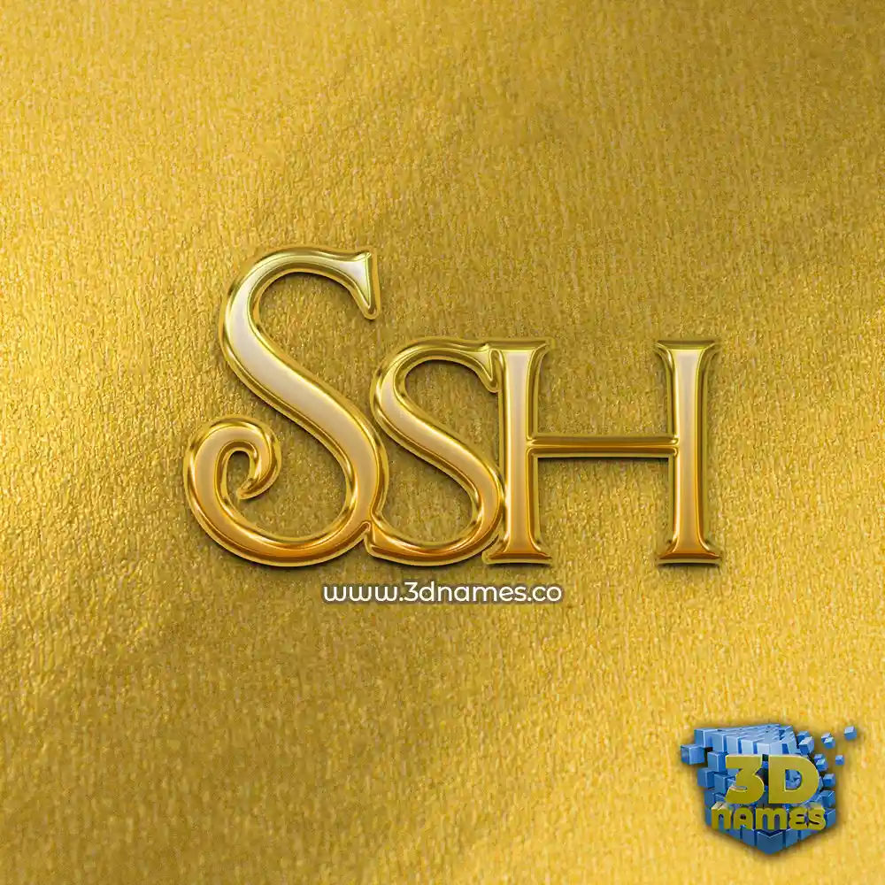 ssh in All Gold style - 3D name wallpaper