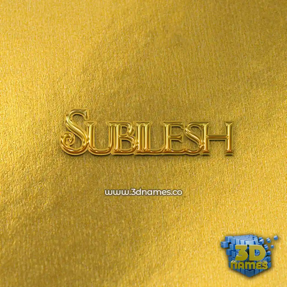 subilesh in All Gold style - 3D name wallpaper subilesh in All Gold style - 3D name wallpaper