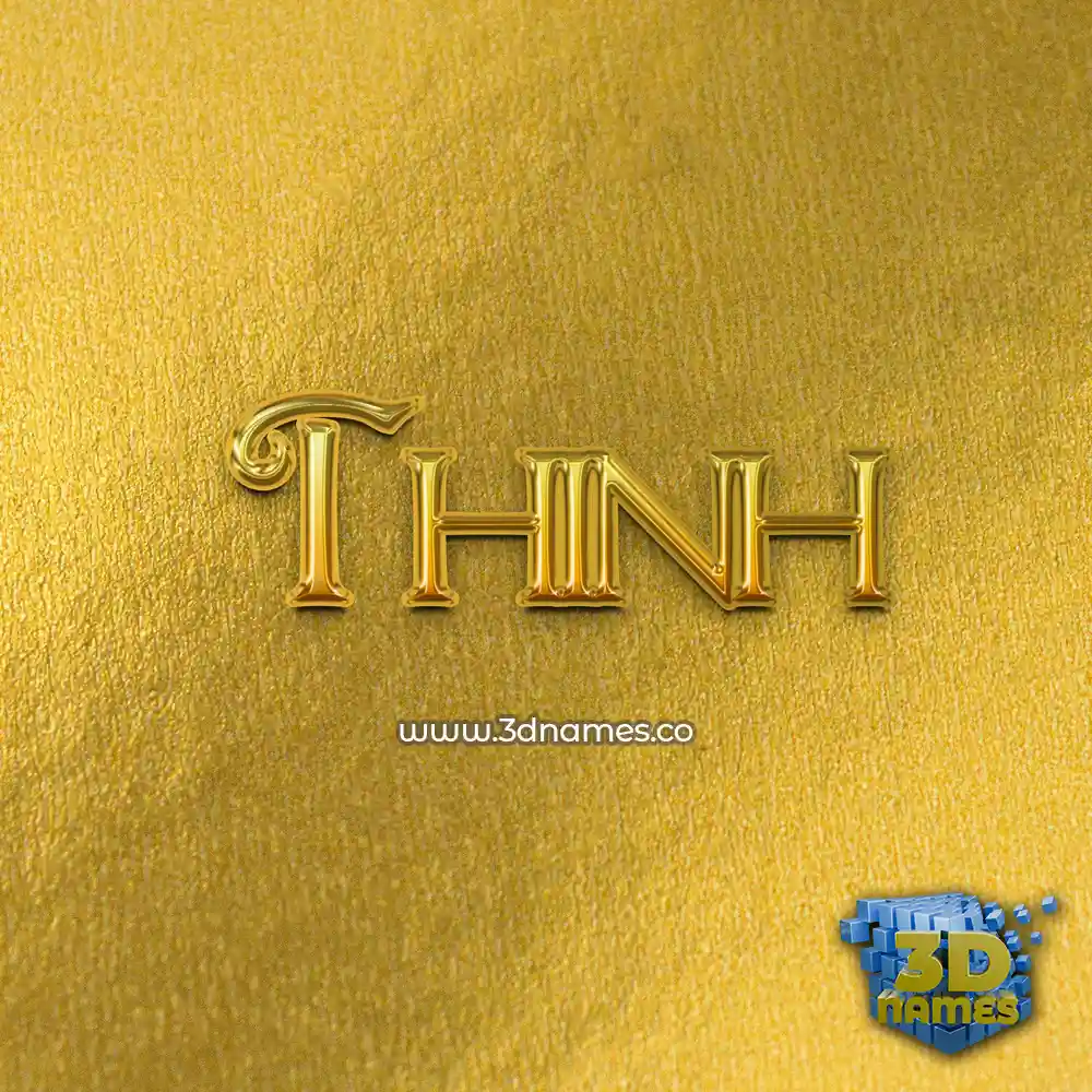 thinh in All Gold style - 3D name wallpaper