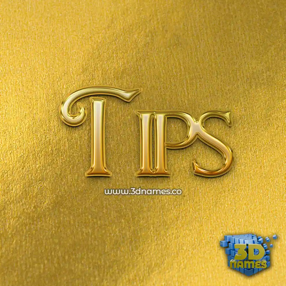 tips in All Gold style - 3D name wallpaper