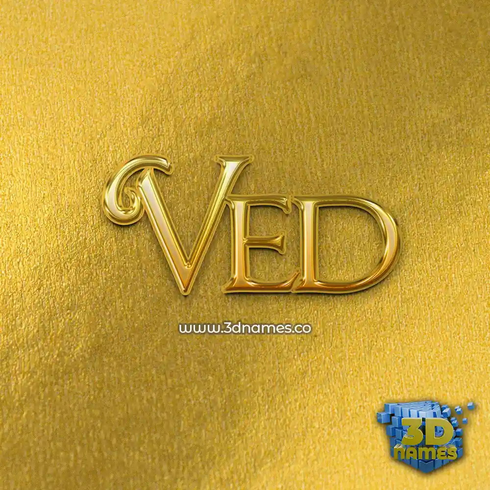 ved in All Gold style - 3D name wallpaper