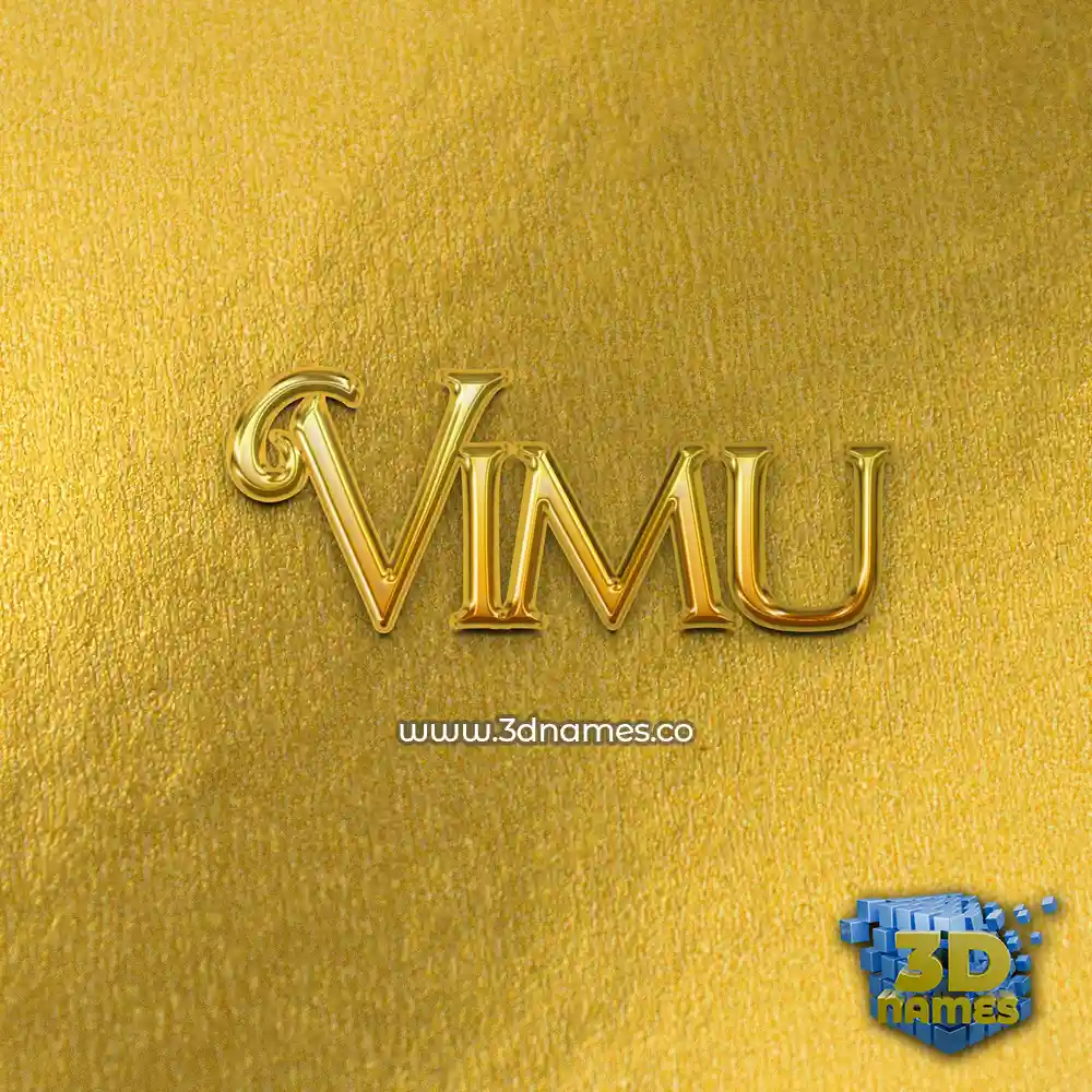 vimu in All Gold style - 3D name wallpaper