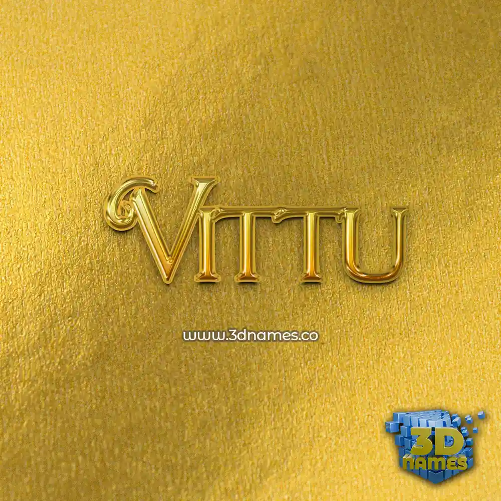 vittu in All Gold style - 3D name wallpaper vittu in All Gold style - 3D name wallpaper
