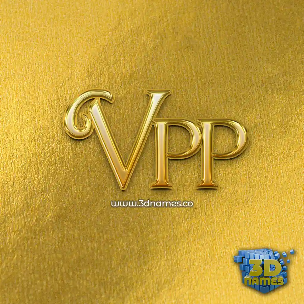 vpp in All Gold style - 3D name wallpaper