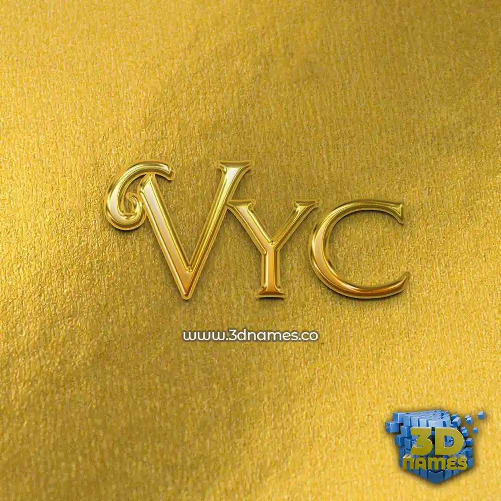 vyc in All Gold style - 3D name wallpaper vyc in All Gold style - 3D name wallpaper