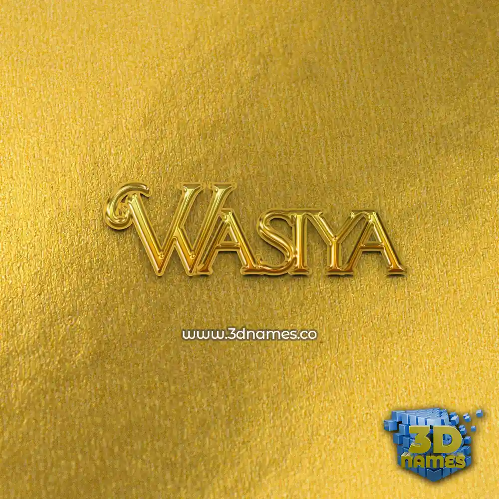 wasiya in All Gold style - 3D name wallpaper