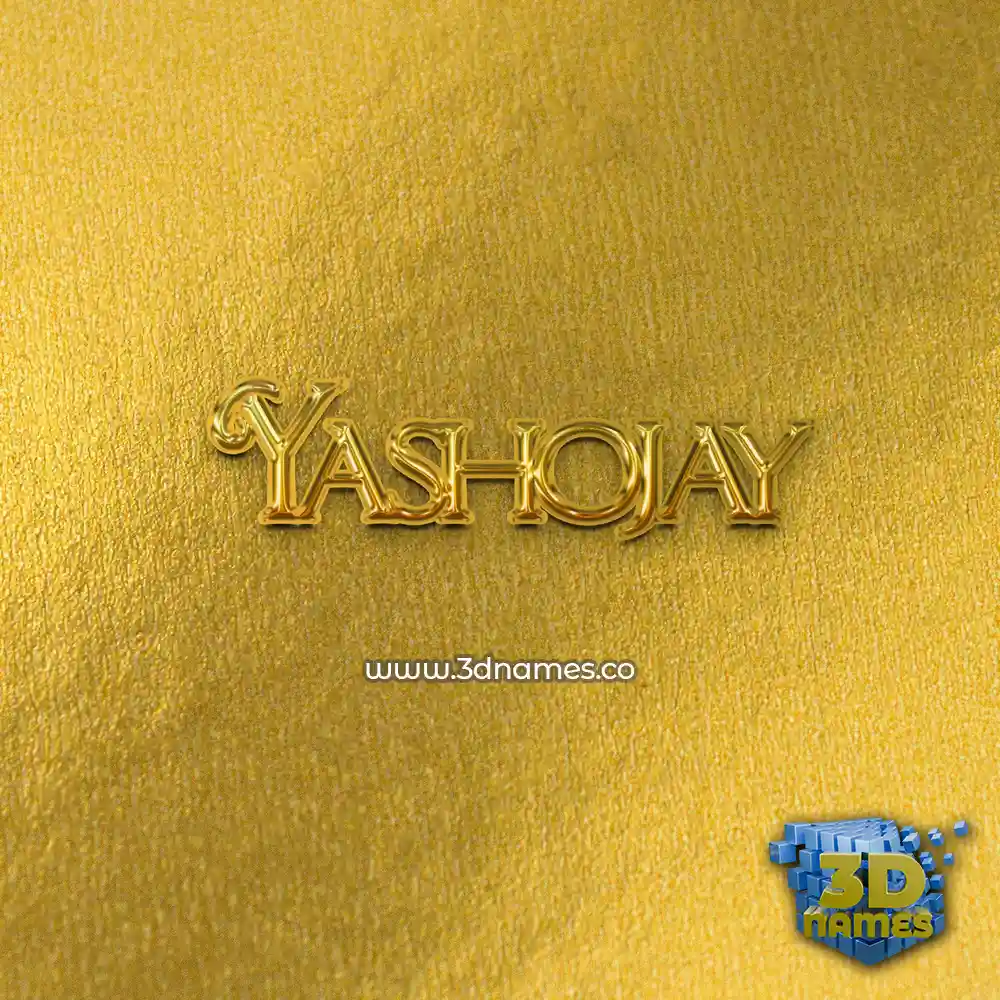 yashojay in All Gold style - 3D name wallpaper