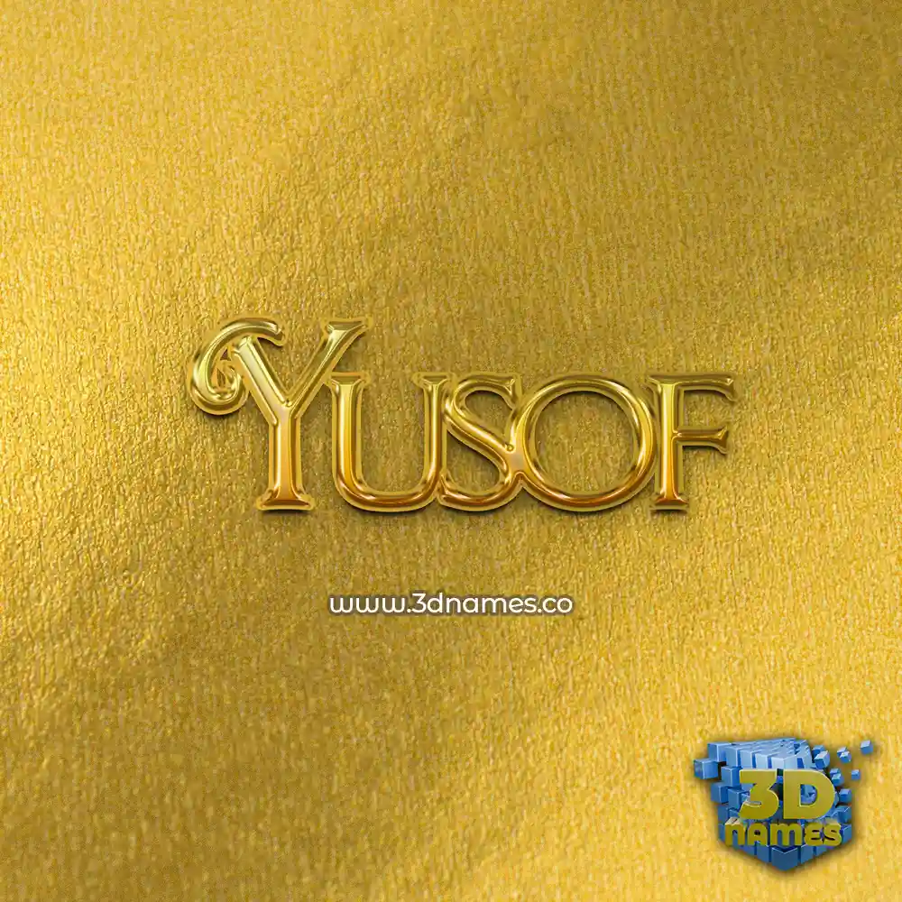yusof in All Gold style - 3D name wallpaper