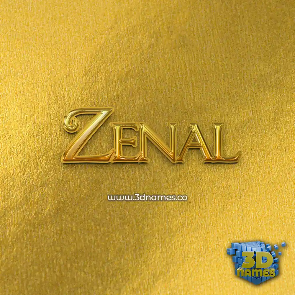 zenal in All Gold style - 3D name wallpaper