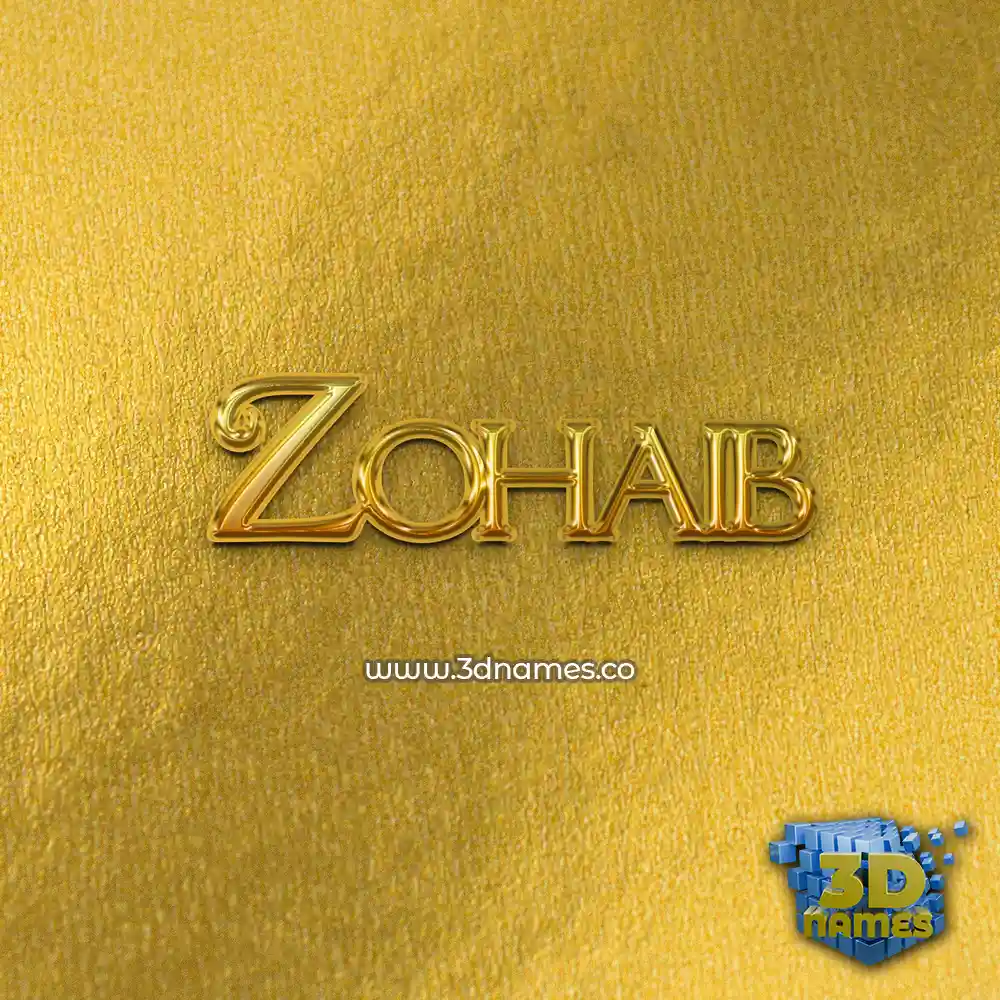 zohaib in All Gold style - 3D name wallpaper