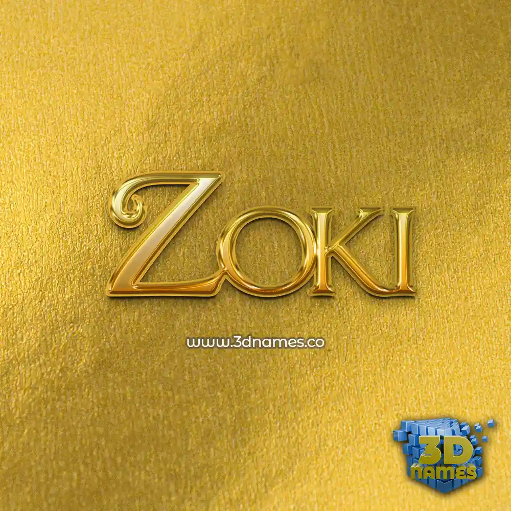 zoki in All Gold style - 3D name wallpaper zoki in All Gold style - 3D name wallpaper