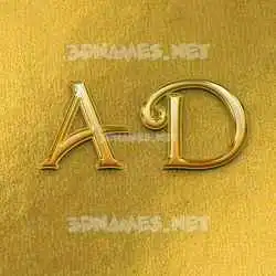 a d in All Gold style - 3D name wallpaper