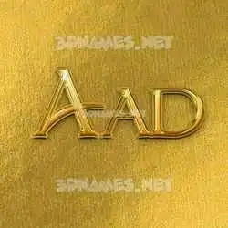 aad in All Gold style - 3D name wallpaper