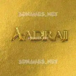 aadiraji in All Gold style - 3D name wallpaper