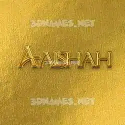 aaishah in All Gold style - 3D name wallpaper