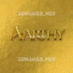 aarthy in All Gold style - 3D name wallpaper