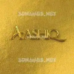 aashiq in All Gold style - 3D name wallpaper