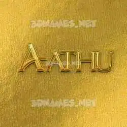aathu in All Gold style - 3D name wallpaper