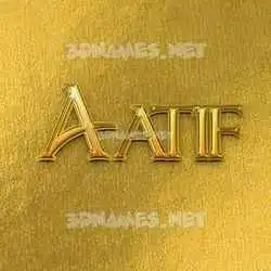 aatif in All Gold style - 3D name wallpaper
