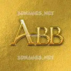 abb in All Gold style - 3D name wallpaper