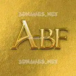 abf in All Gold style - 3D name wallpaper