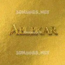 abubkar in All Gold style - 3D name wallpaper