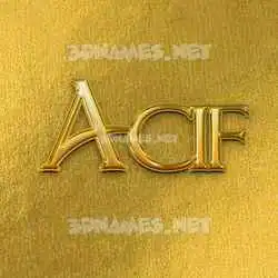 acif in All Gold style - 3D name wallpaper
