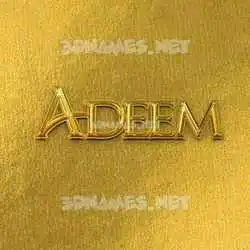 adeem in All Gold style - 3D name wallpaper
