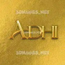 adhi in All Gold style - 3D name wallpaper