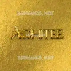 adhitee in All Gold style - 3D name wallpaper