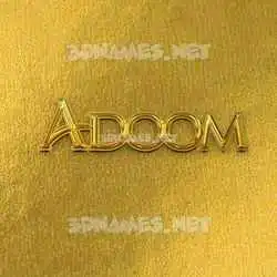 adoom in All Gold style - 3D name wallpaper