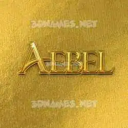 aebel in All Gold style - 3D name wallpaper